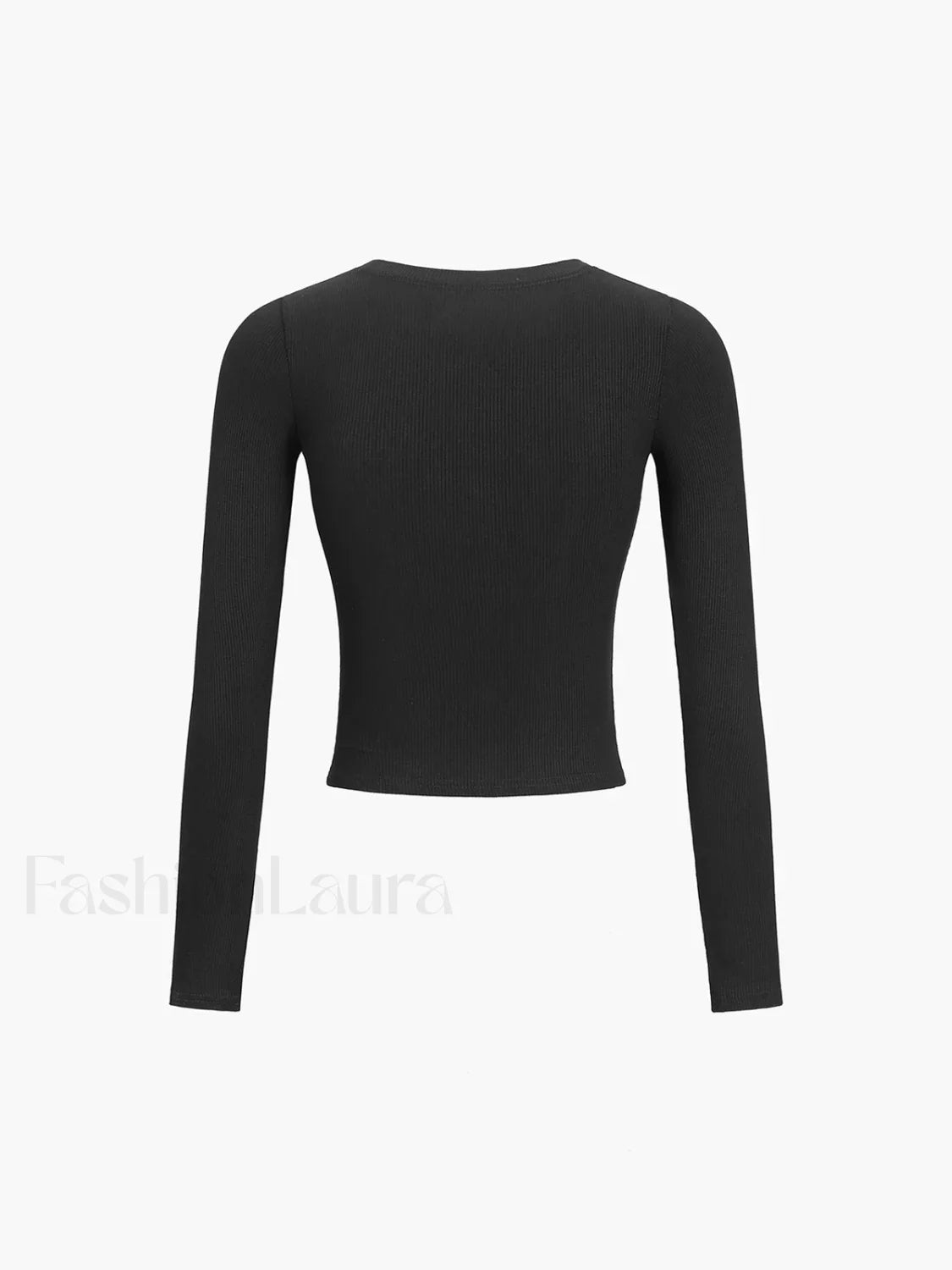 Button Down Long Trendy Sleeve Crop Shirt