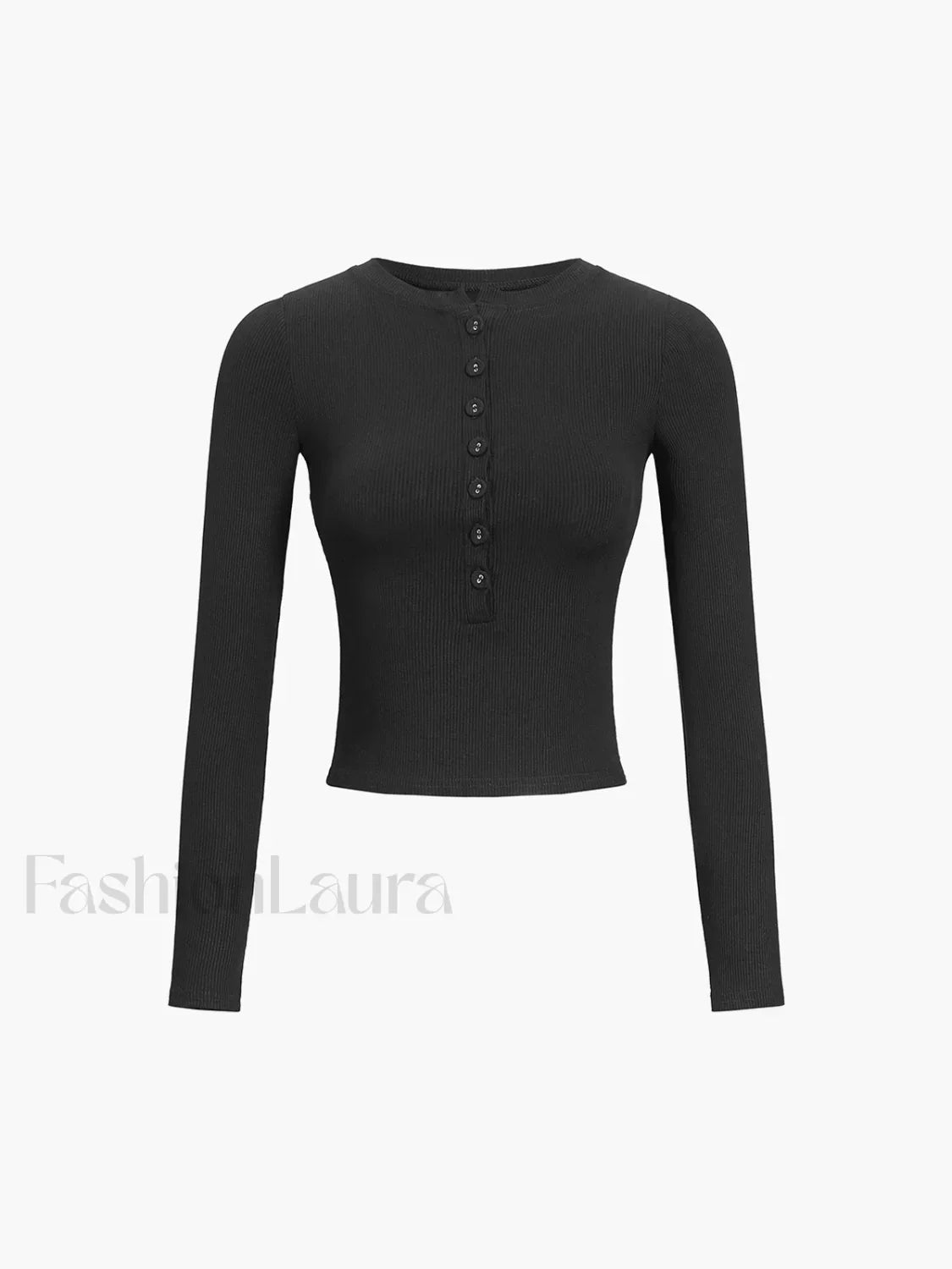 Button Down Long Trendy Sleeve Crop Shirt