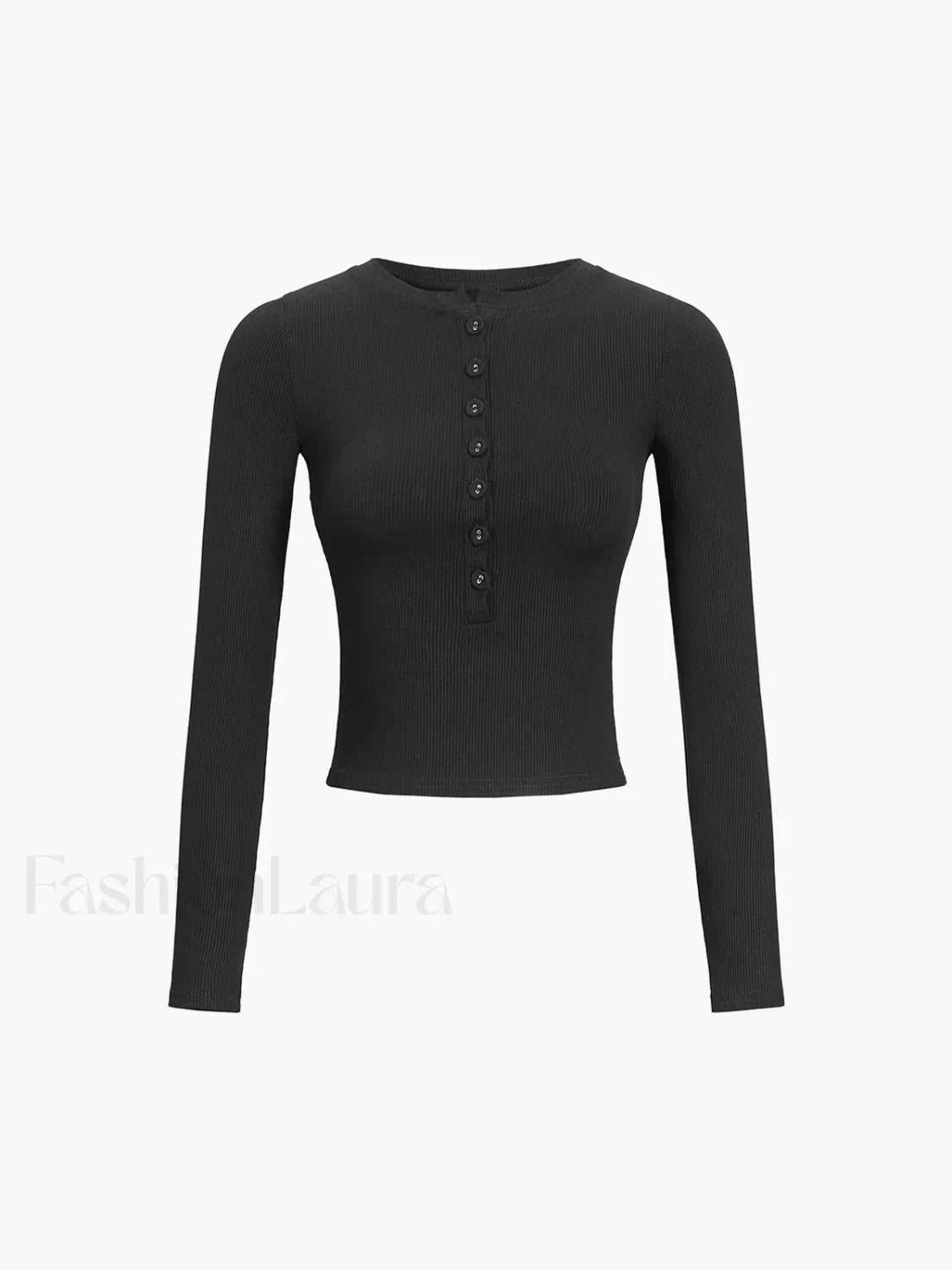 Button Down Long Trendy Sleeve Crop Shirt