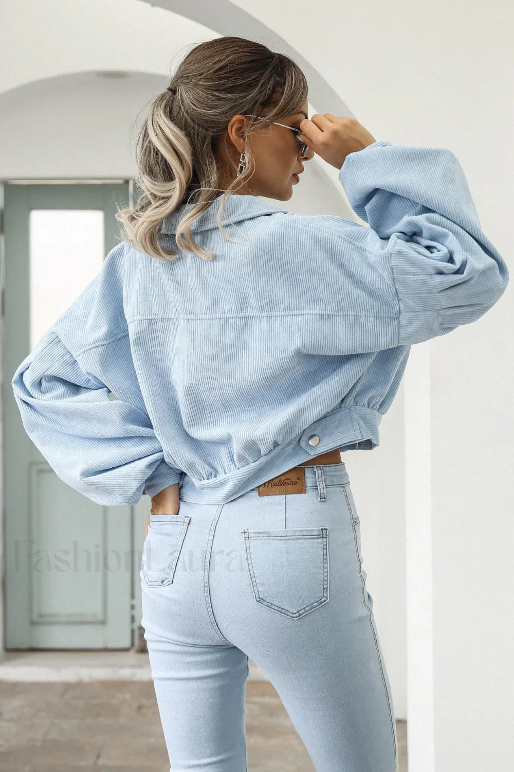 Button Up Corduroy Short Jacket