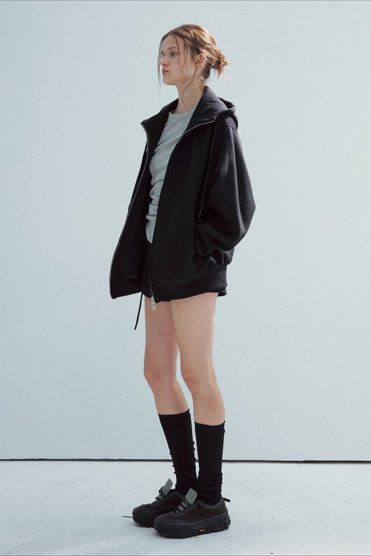 Cloud Print Double Zip Hoodie