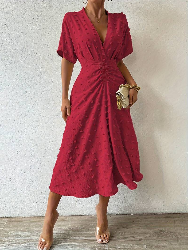 Heather Effortless Swiss Dot Ruffle Dress Designer Edit