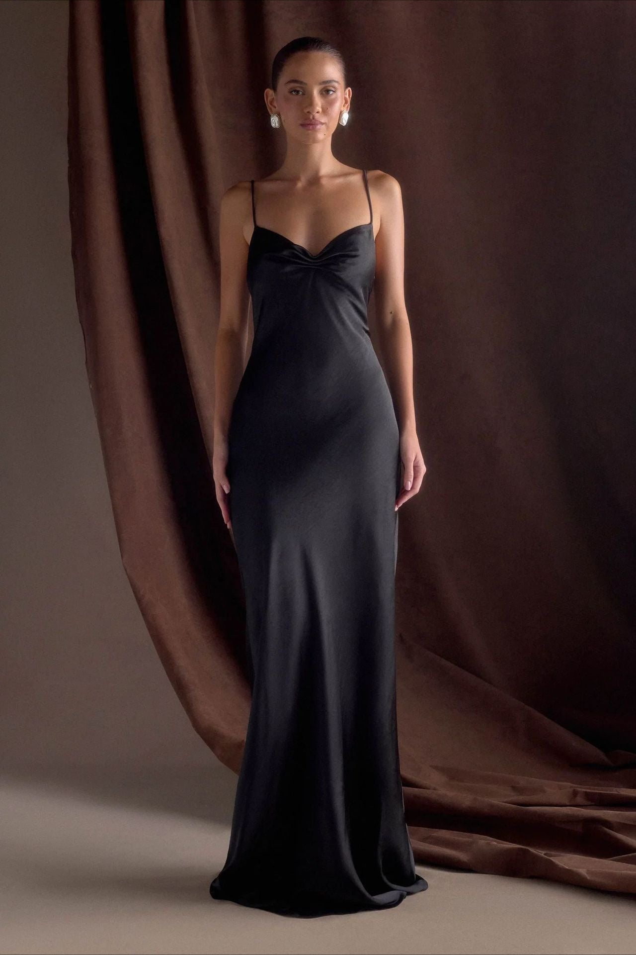 Draped Edition Maxi Silk Dress