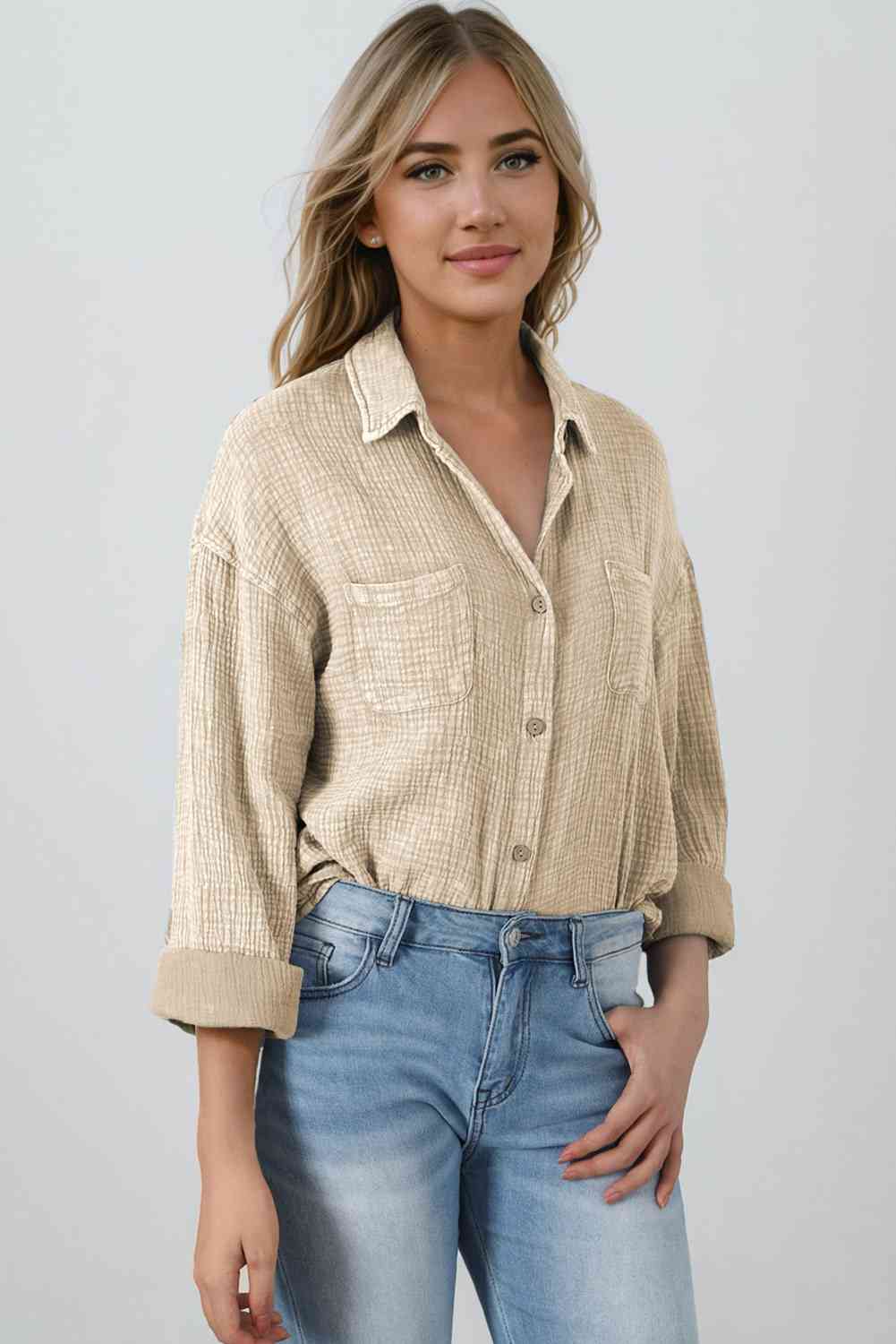 Blouse Textured With Buttons