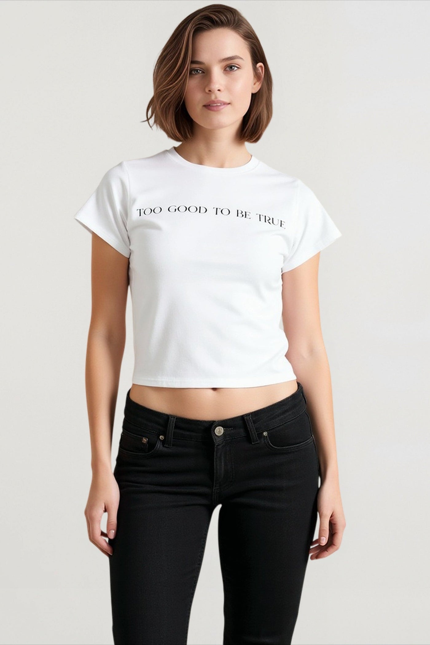 Letter Print Crop T-shirts