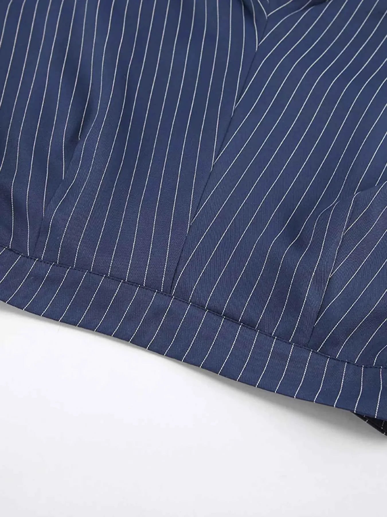 High-Waisted Pinstripe Wide-Leg Pants