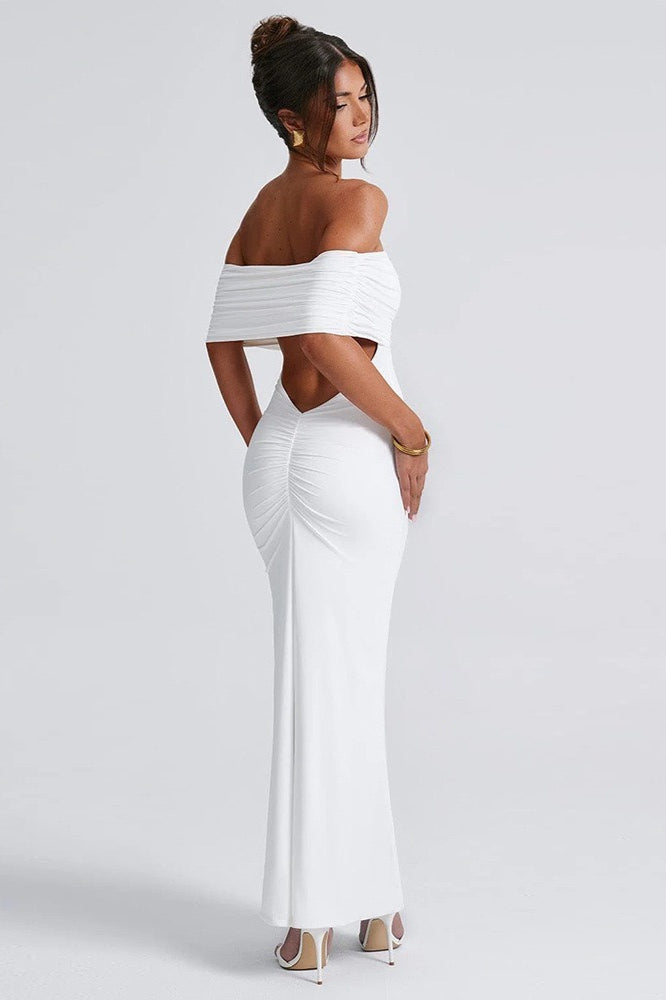 Off-the-Shoulder Ruched Dress