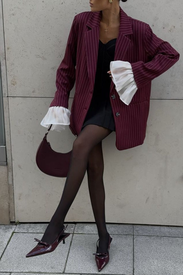 Vintage Striped Patchwork Blazer