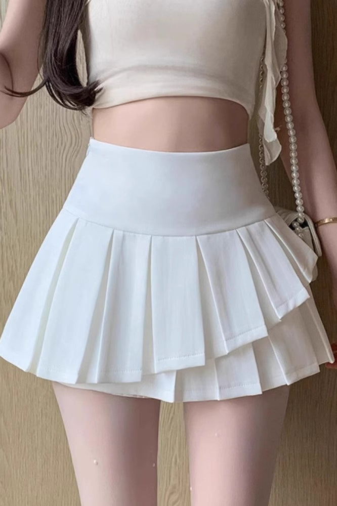 High Waist A Line Pleated Skirt