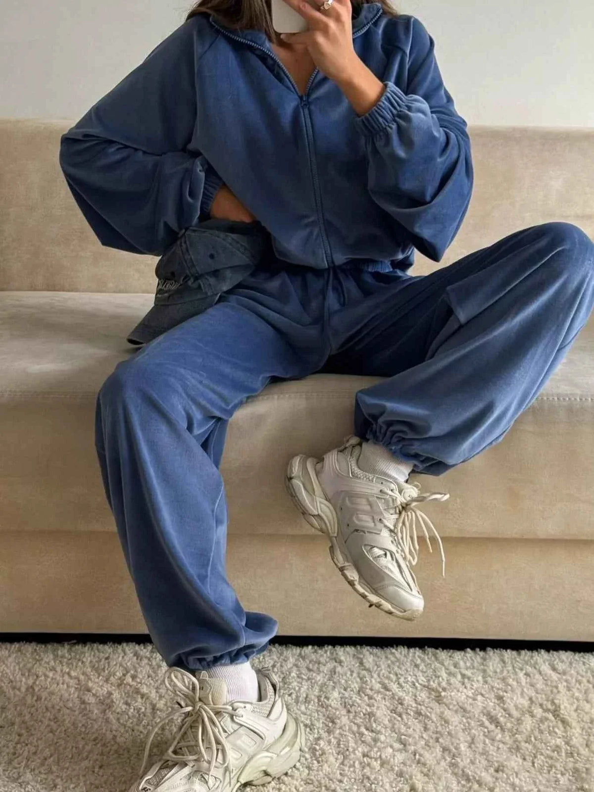 Zip-Up Hoodie and Joggers Set