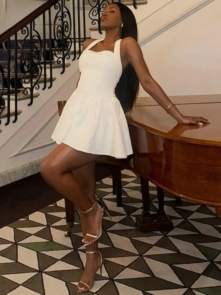 Halter Backless A-Line Mini Party Dress
