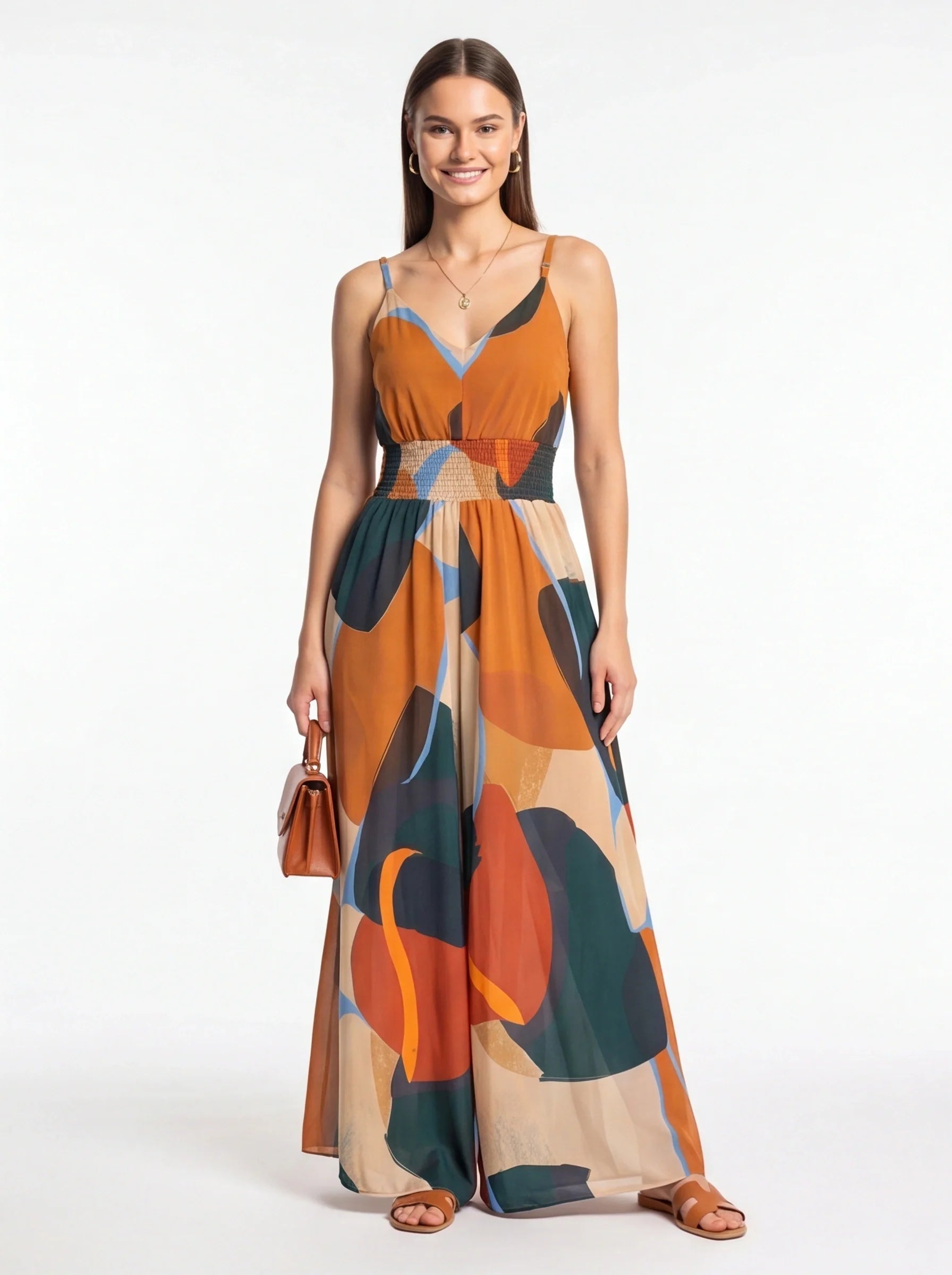 Ava Lightweight Backless Wide-Leg Jumpsuit with Pockets