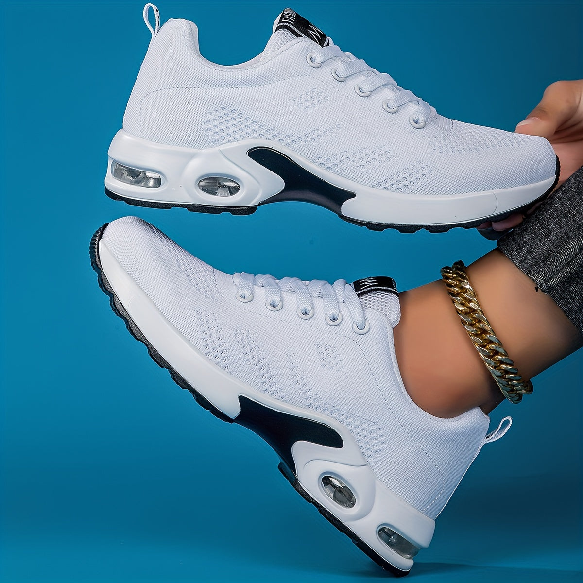 Lace Up Mesh Air Cushion Sneakers
