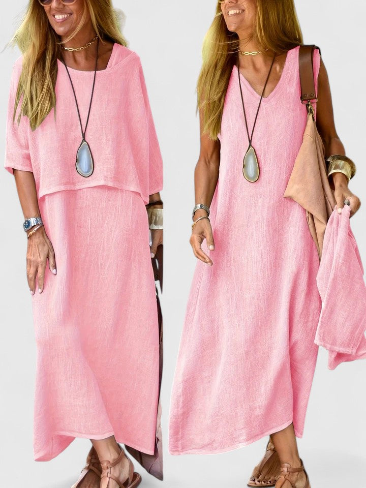 Short Sleeve Cropped Top and Maxi Skirt Two Piece Set
