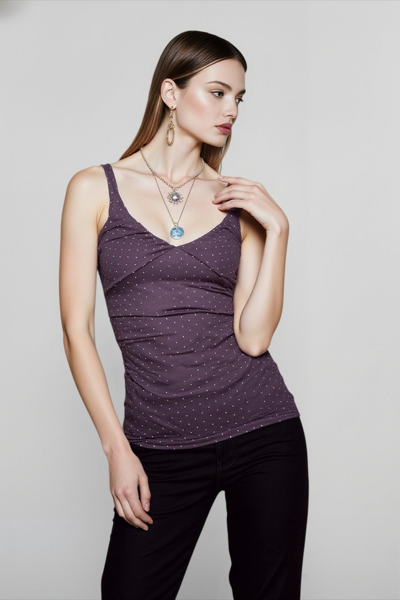 Slim Fit Polka Dot Cami Top