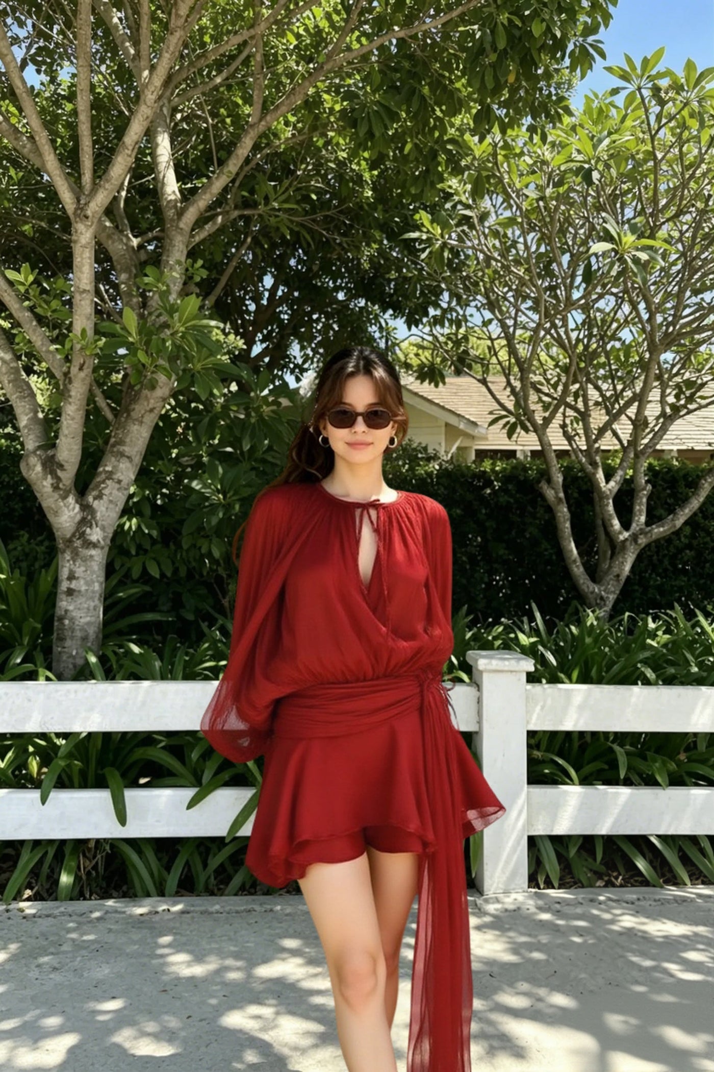 Ruffled Full Sleeve Mini Dress