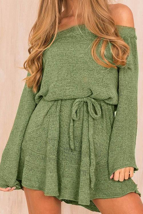 Sexy One-shoulder Sweater Dress(4 Colours)