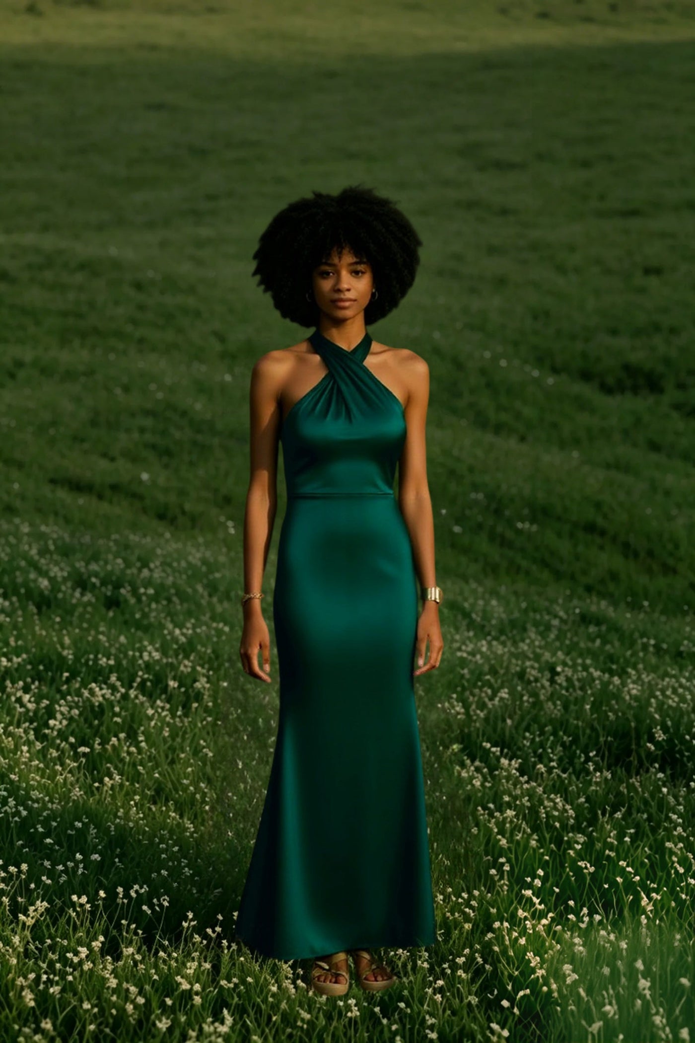 Bianca Crossover Halter Neck Dress