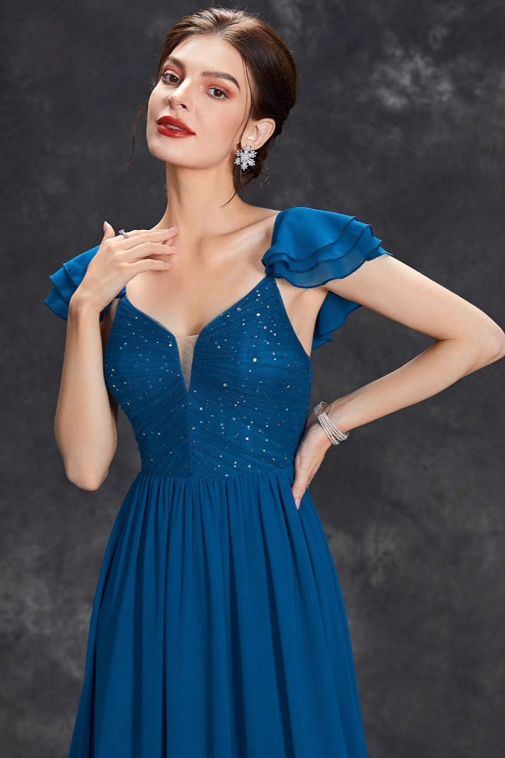 Spaghetti Strap Strapless Layered Formal Maxi Dress - View 3