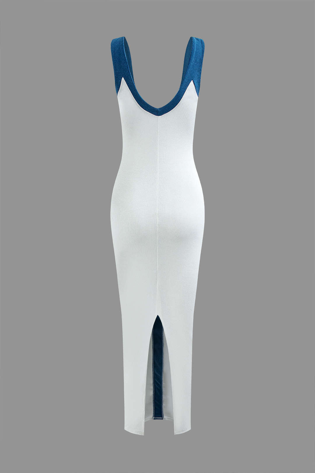 Ribbed Knit Scoop Neck Sleeveless Bodycon Maxi Dress 3