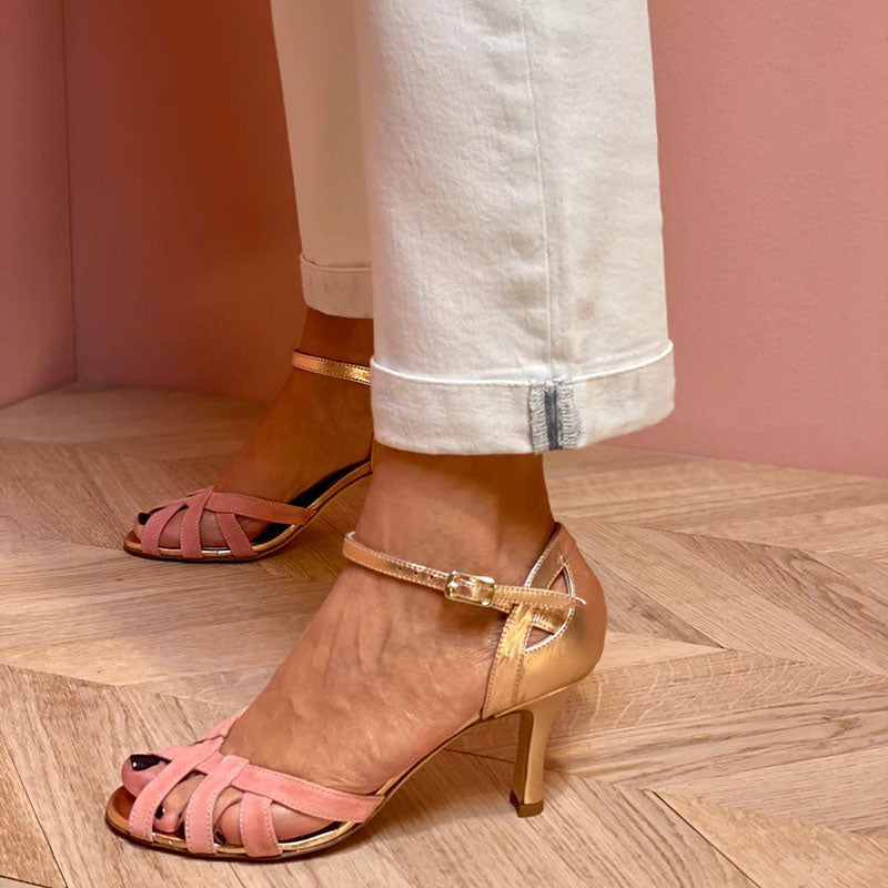 Open Toe Woven Strap Ankle Strap Stiletto Heel Sandals