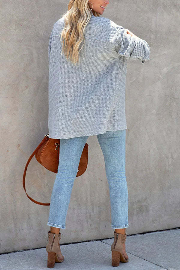 Always In Season Waffle Knit Shacket