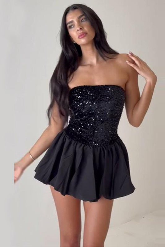 Sequin Strapless Midi Dress 2