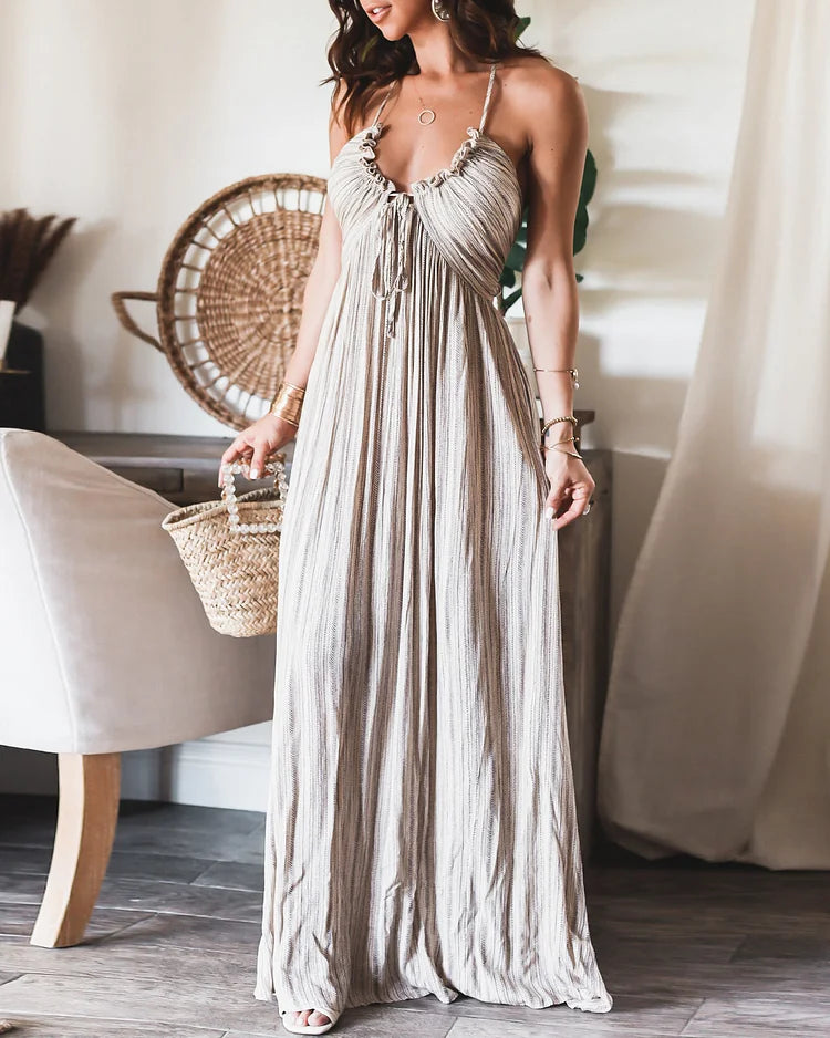 Fernanda Premium Sleeveless Pleated Dress Chic Silhouette Collection