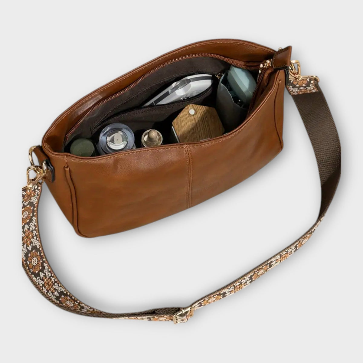 Embroidered Guitar Strap Crossbody Bag