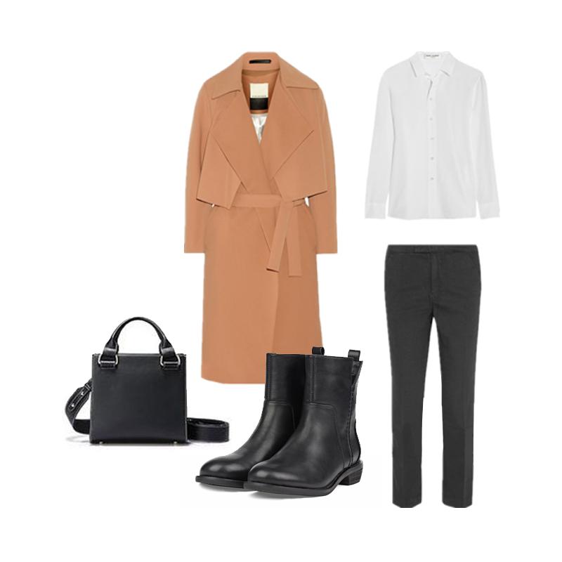 Handmade Genuine Leather Booties Round Toe Side Zip Low Heels Chic Mid-Calf Boots Black Short Plush Lining