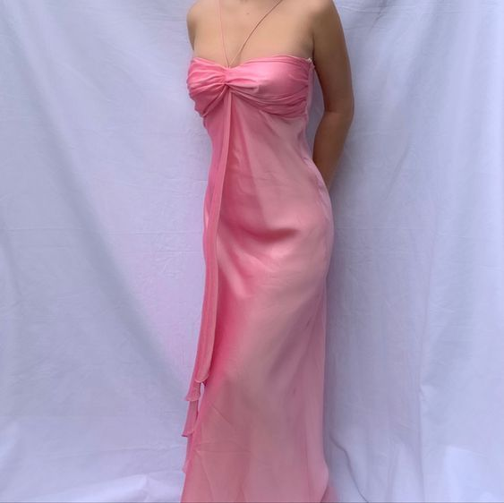 Sexy Pink Chiffon Long Prom Dress Party Gown cc1485