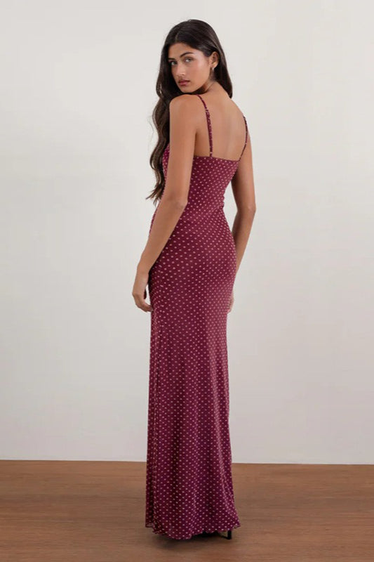 Backless Edition Polka Dot Cami Maxi Dress