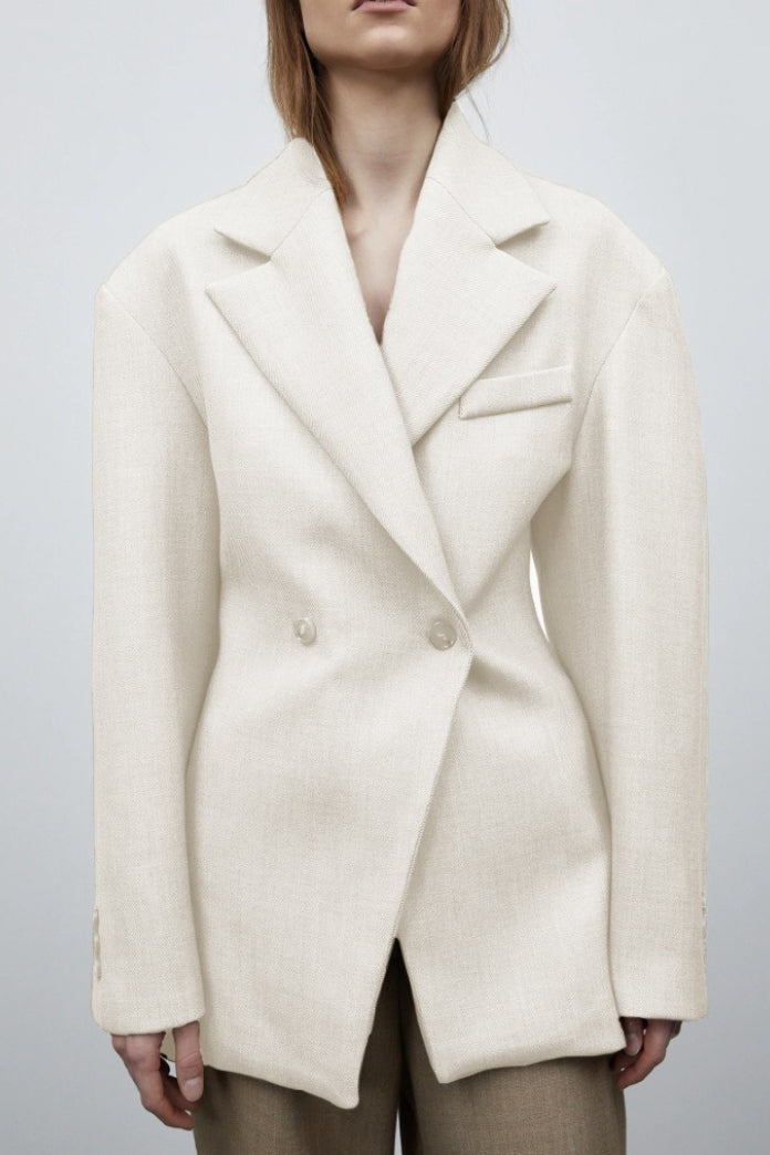 Luxe Draped Notch Collar Blazer