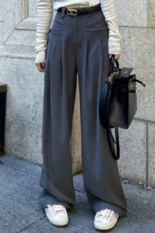 High Waist Fluid Wide Leg Pants