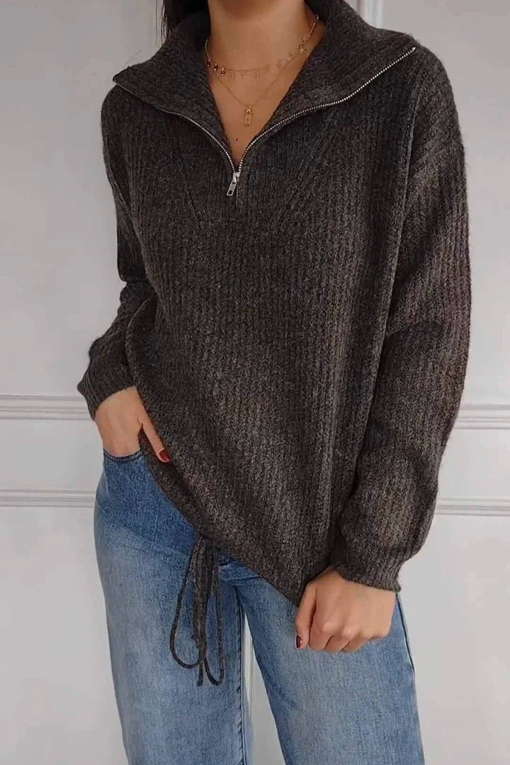 Casual Drawstring Pullover Sweater