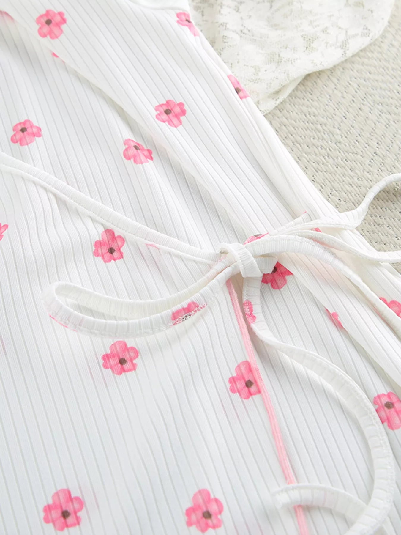 Floral Print Cami Dress and Cardigan Lounge Set