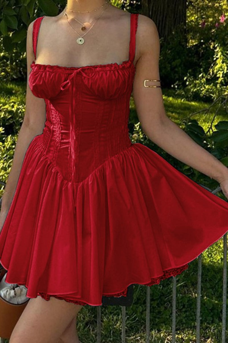 Wrap Tie Spaghetti Strap Mini Dress