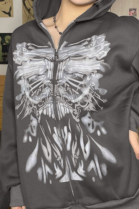 Dark Graphic Colorblock Hoodie