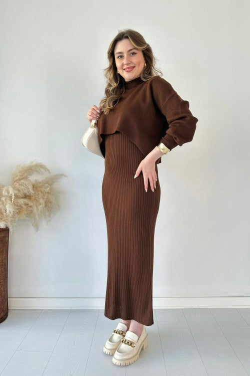 Short Sweater Knit Dress Set