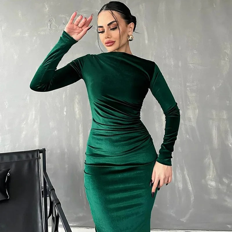 Marta Graceful Midi Dress Contemporary Dress with Premium Casual Styling