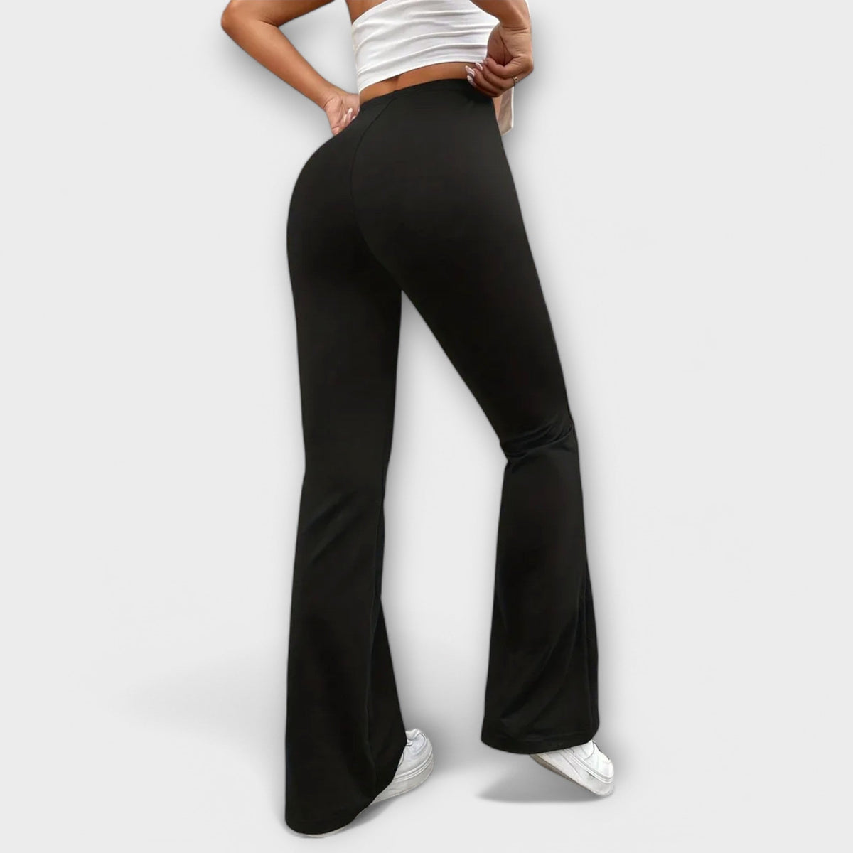 High Waist V Back Flare Pants