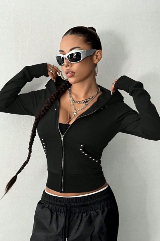 Slim Fit Printed Hoodie