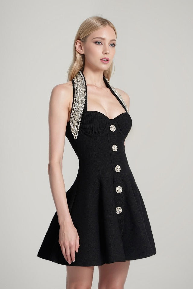 Halter Bandage A-line Cocktail Dress - View 3