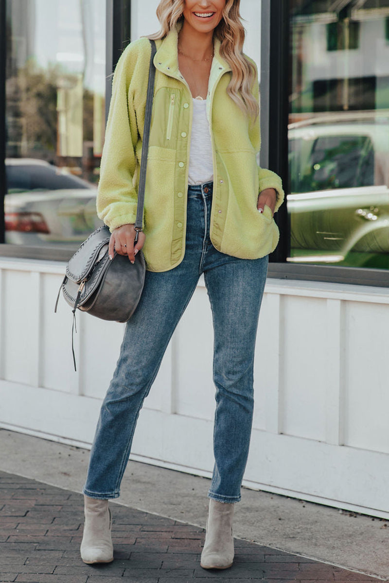 Button Pockets Fleece Jacket