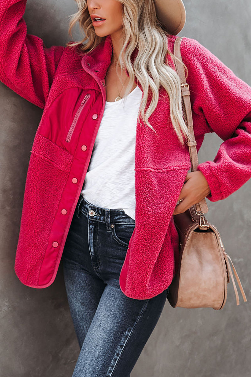Button Pockets Fleece Jacket