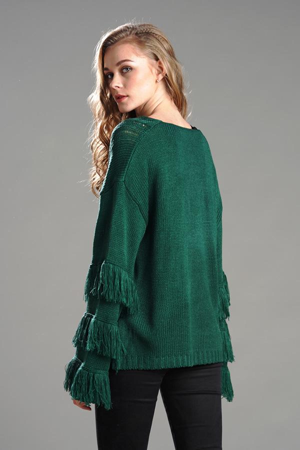 Cable Knit Tassel Fluffy Sweater