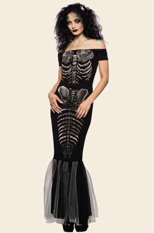 Halloween Skeleton Mermaid Dress