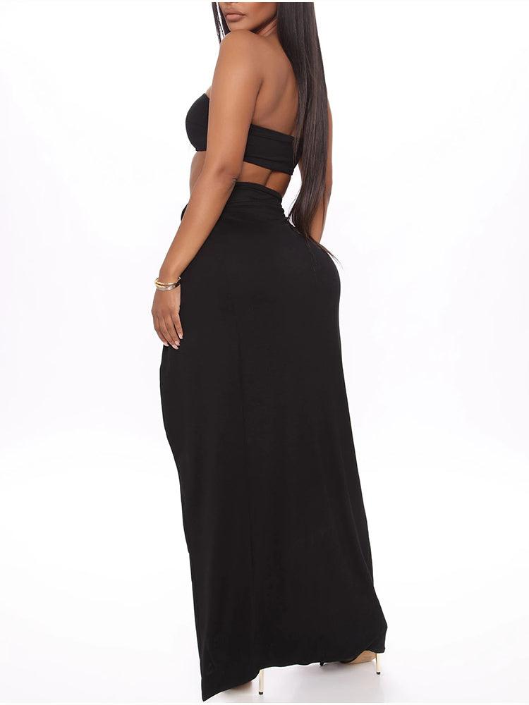 Callie Bandeau Top & High Cut Skirt Set