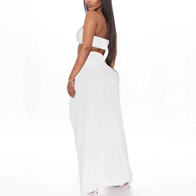 Callie Bandeau Top & High Cut Skirt Set