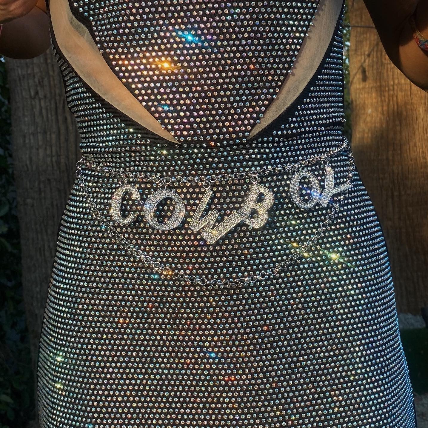 Rhinestone Strapless Cut Out Bodycon Mini Dress